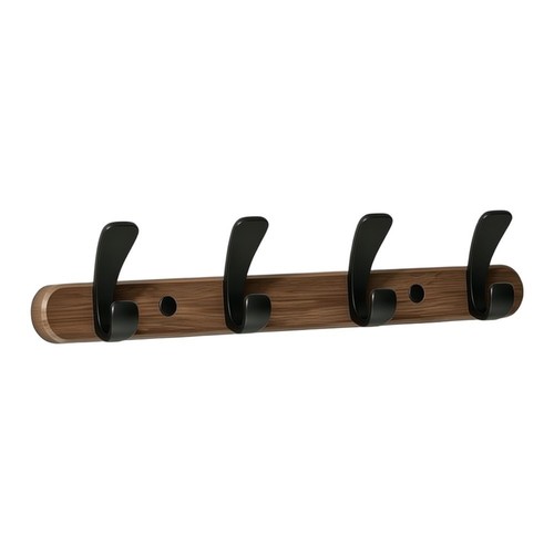 Black walnut wall mounted coat - black,