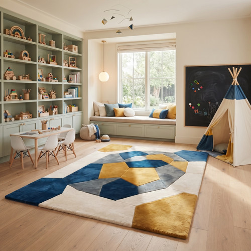Hand tufted wool area - hand,