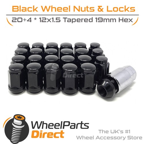 Wheel nuts locks black - black, for