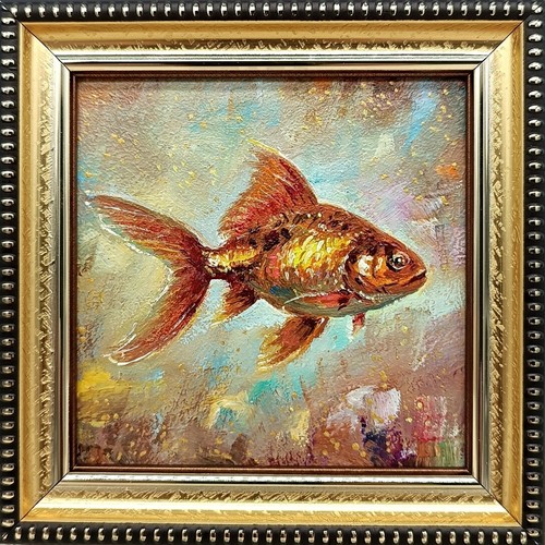 Goldfish original oil painting - goldfish,