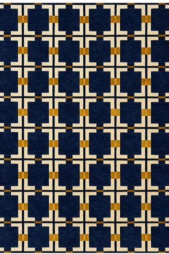 Hand tufted wool rug navy - tufted,